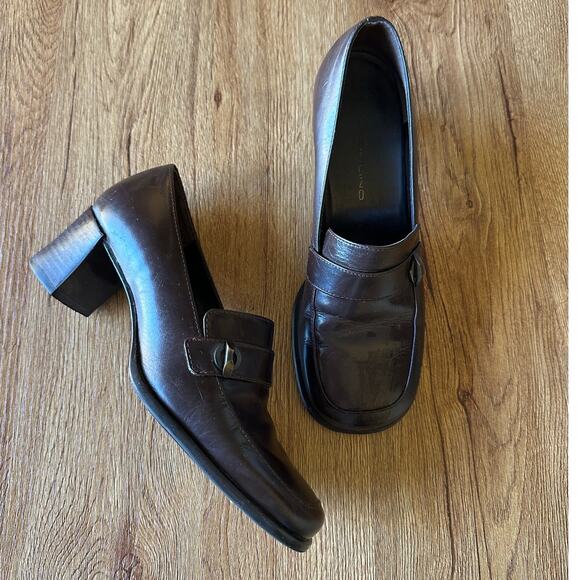 Bandolino Block Heel Brown Loafers Size 6 - Picture 1 of 8